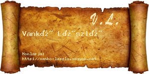 Vankó László névjegykártya