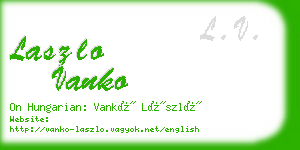 laszlo vanko business card